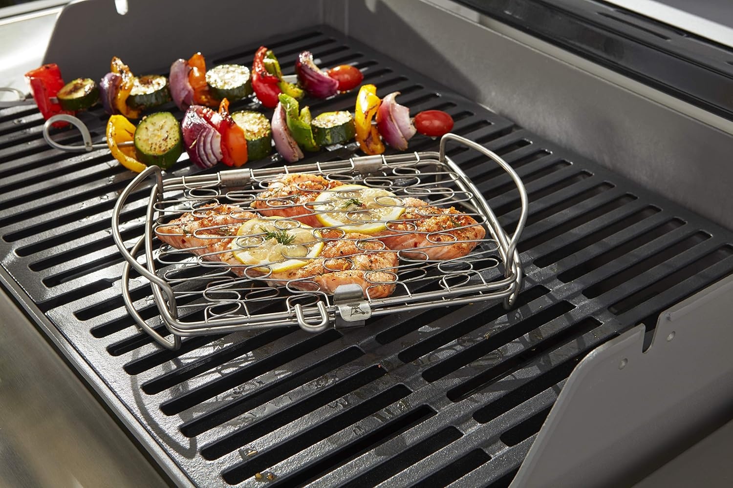 image:imageWeber Fish amp Veggie Grilling Basket Stainless Steel for Gourmet Grilling