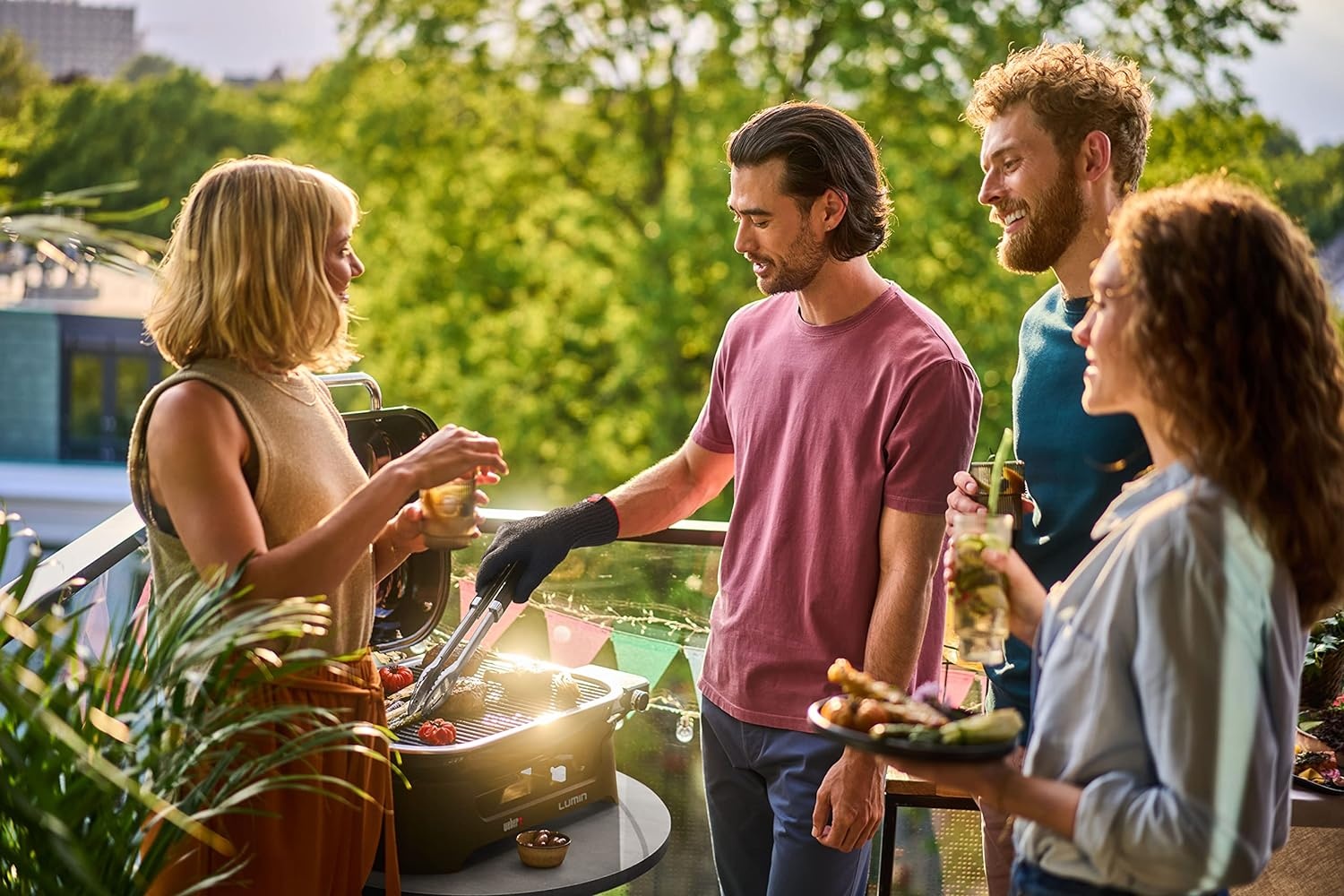 image:imageWeber Lumin Compact Versatility Expansion Kit 4Piece Steam Smoke amp Warming Accessory Set for Lumin Compact Electric Grill with Reservoir Pan amp 2 Warming DishesCompact