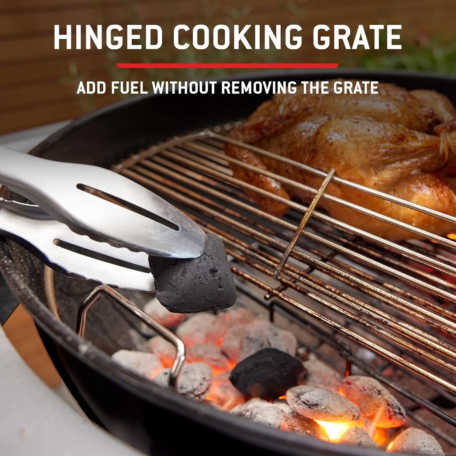 image:imageWeber Performer 22Inch Premium Smart Charcoal Grill for Outdoor Cooking Black PorcelainEnameled Finish WiFi Enabled with Prep Table Weber Works Side Table amp Side Rail KettleBlack