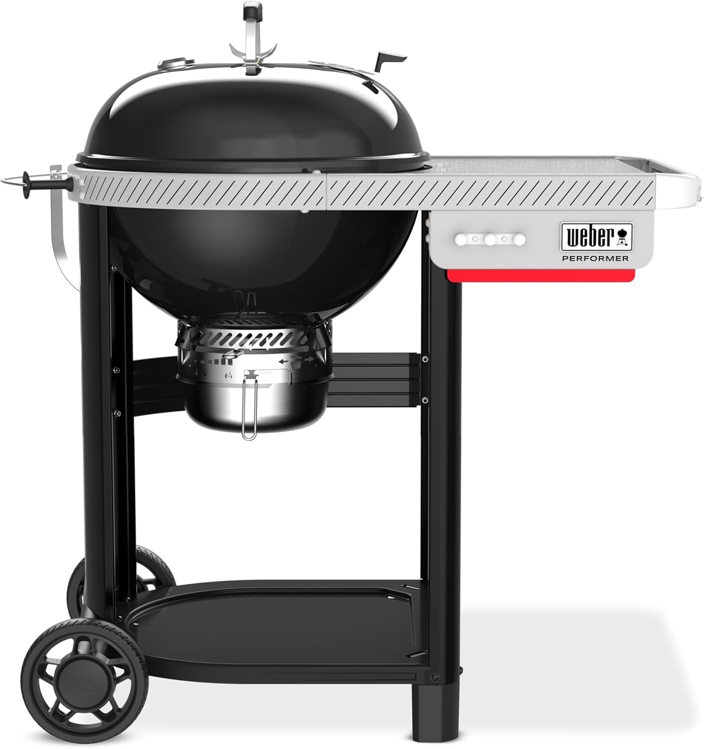 image:imageWeber Performer 22Inch Premium Smart Charcoal Grill for Outdoor Cooking Black PorcelainEnameled Finish WiFi Enabled with Prep Table Weber Works Side Table amp Side Rail KettleBlack