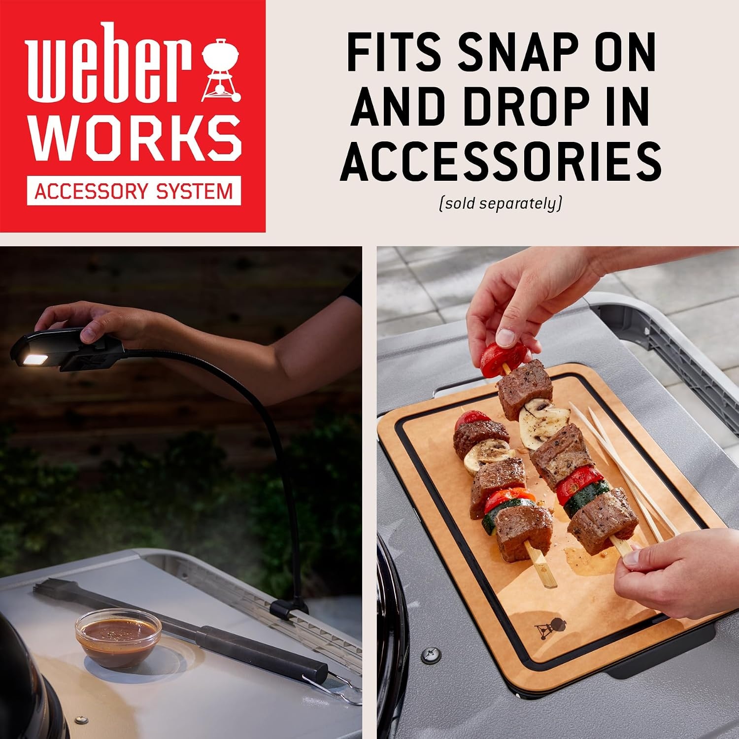 image:imageWeber Performer 22Inch Premium Smart Charcoal Grill for Outdoor Cooking Black PorcelainEnameled Finish WiFi Enabled with Prep Table Weber Works Side Table amp Side Rail KettleBlack