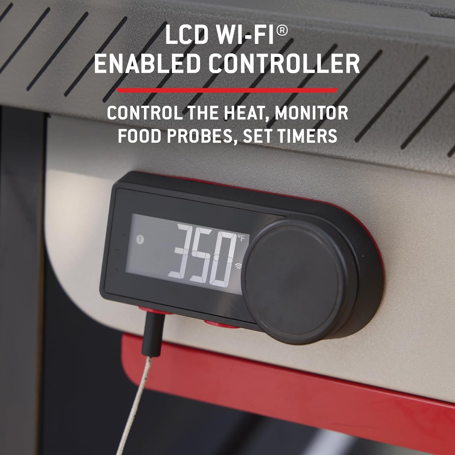 image:imageWeber Performer 22Inch Premium Smart Charcoal Grill for Outdoor Cooking Black PorcelainEnameled Finish WiFi Enabled with Prep Table Weber Works Side Table amp Side Rail KettleBlack