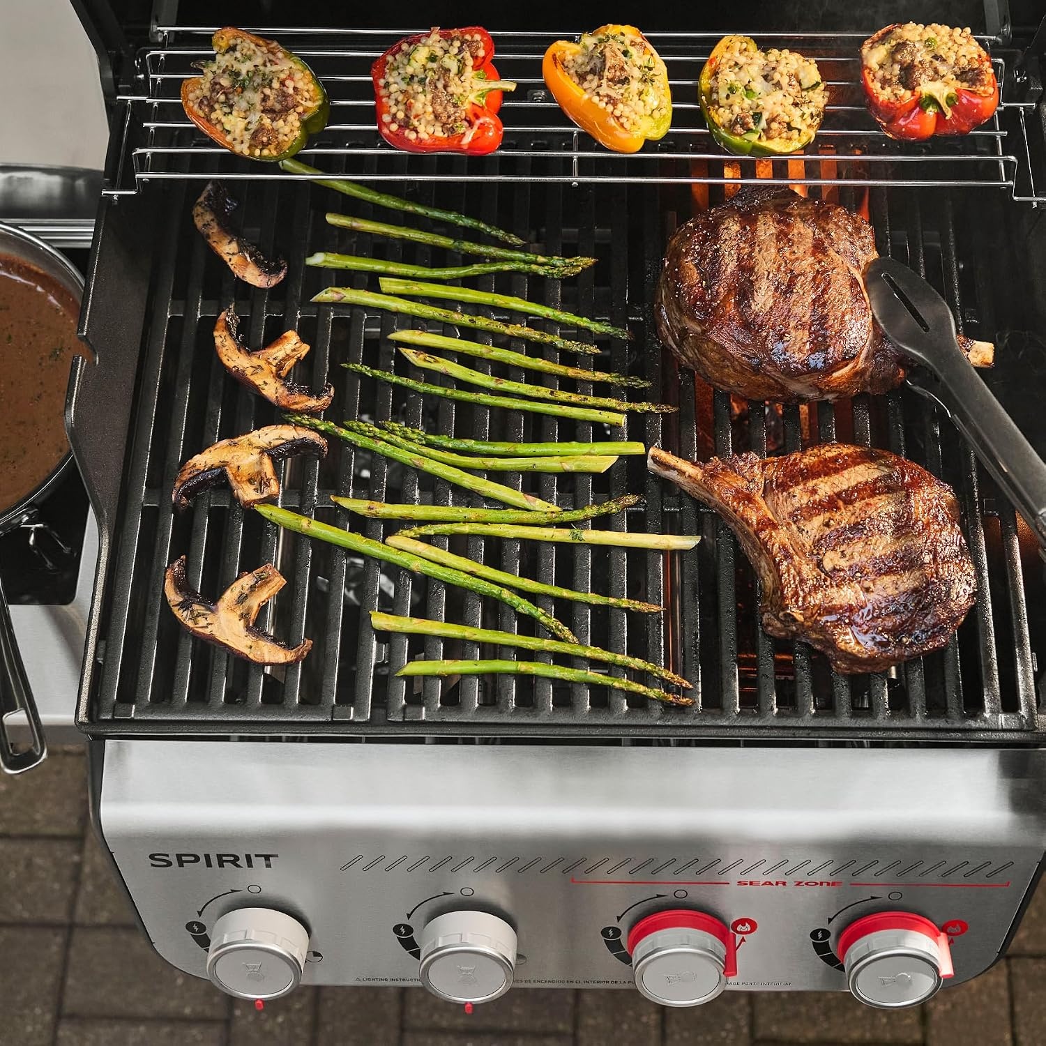 image:imageWeber Spirit EX425C Smart Gas Grill Natural Gas for Outdoor Cooking 4 Burners with 2 Boost Burners WiFi Enabled Grill PorcelainEnameled CastIron Grates Sear Zone amp Weber ConnectBlack