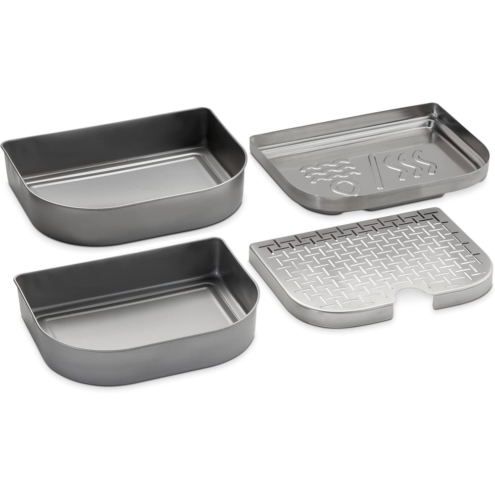 image:imageWeber Lumin Compact Versatility Expansion Kit 4Piece Steam Smoke amp Warming Accessory Set for Lumin Compact Electric Grill with Reservoir Pan amp 2 Warming DishesCompact