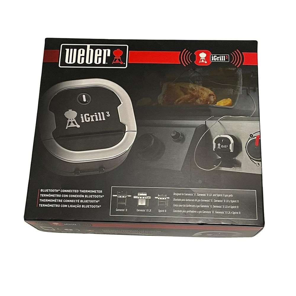 image:imageWeber iGrill 3 Grill Thermometer AppConnected Smart Meat Thermometer with 4Probe Capacity amp Bluetooth Monitoring 250Hour Battery LifeThermometer