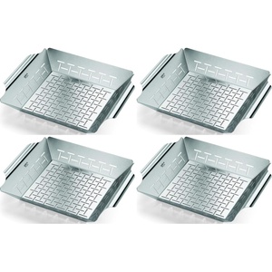 Weber® Deluxe Grilling Basket, Stainless Steel for Gourmet Grilling(Large (Pack of 4))