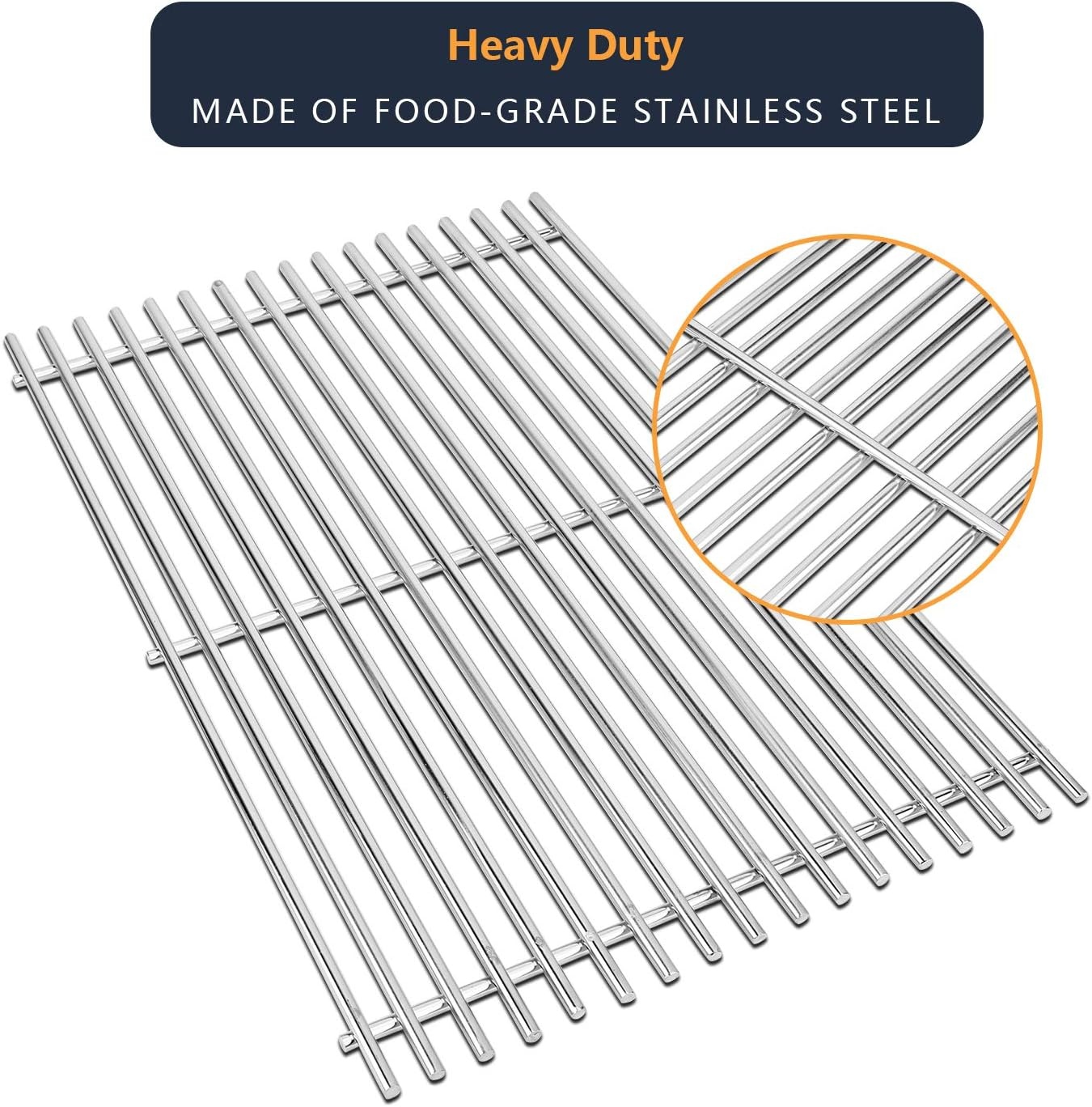 image:image7528 Cooking Grates for Weber Genesis E and S Series 300 E310 E320 S310 S320 Gas Grills 304 Stainless Steel Grid 2 Pack for Pit Boss PB700 Series Grates 195 x 129 x 06