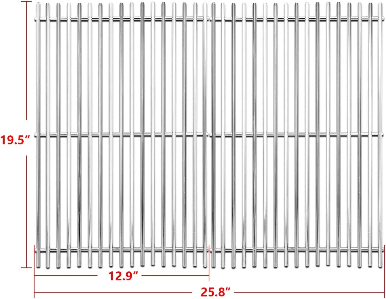 image:image7528 Cooking Grates for Weber Genesis E and S Series 300 E310 E320 S310 S320 Gas Grills 304 Stainless Steel Grid 2 Pack for Pit Boss PB700 Series Grates 195 x 129 x 06