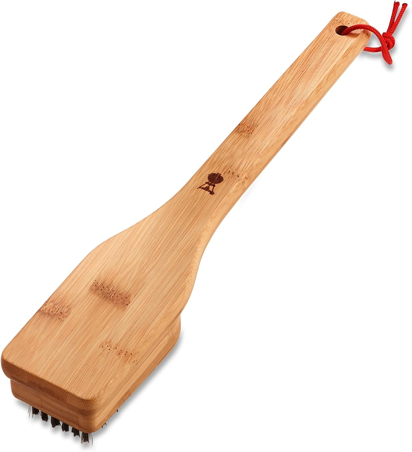 image:imageWeber 18 Bamboo Grill Brush Durable AngledHead Grill Cleaning Brush with Hanging Loop Effective Grate Cleaning