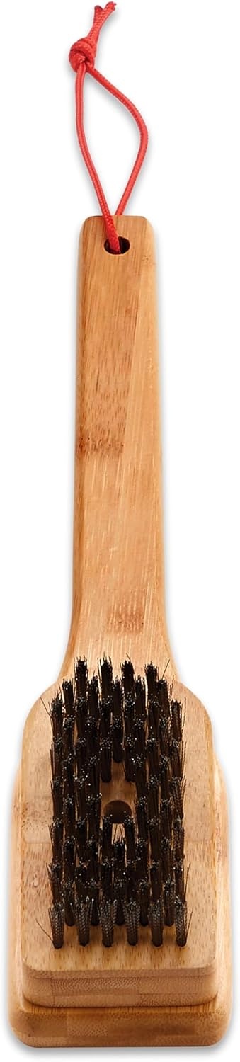 image:imageWeber 18 Bamboo Grill Brush Durable AngledHead Grill Cleaning Brush with Hanging Loop Effective Grate Cleaning