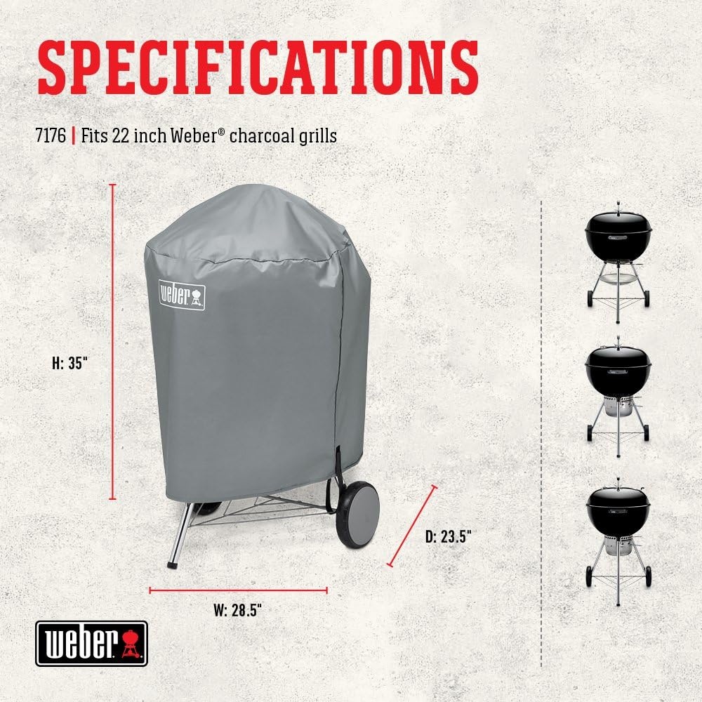 image:imageWeber 22Inch Charcoal Kettle Grill Cover Weber Charcoal Grill AccessoryXZA19325