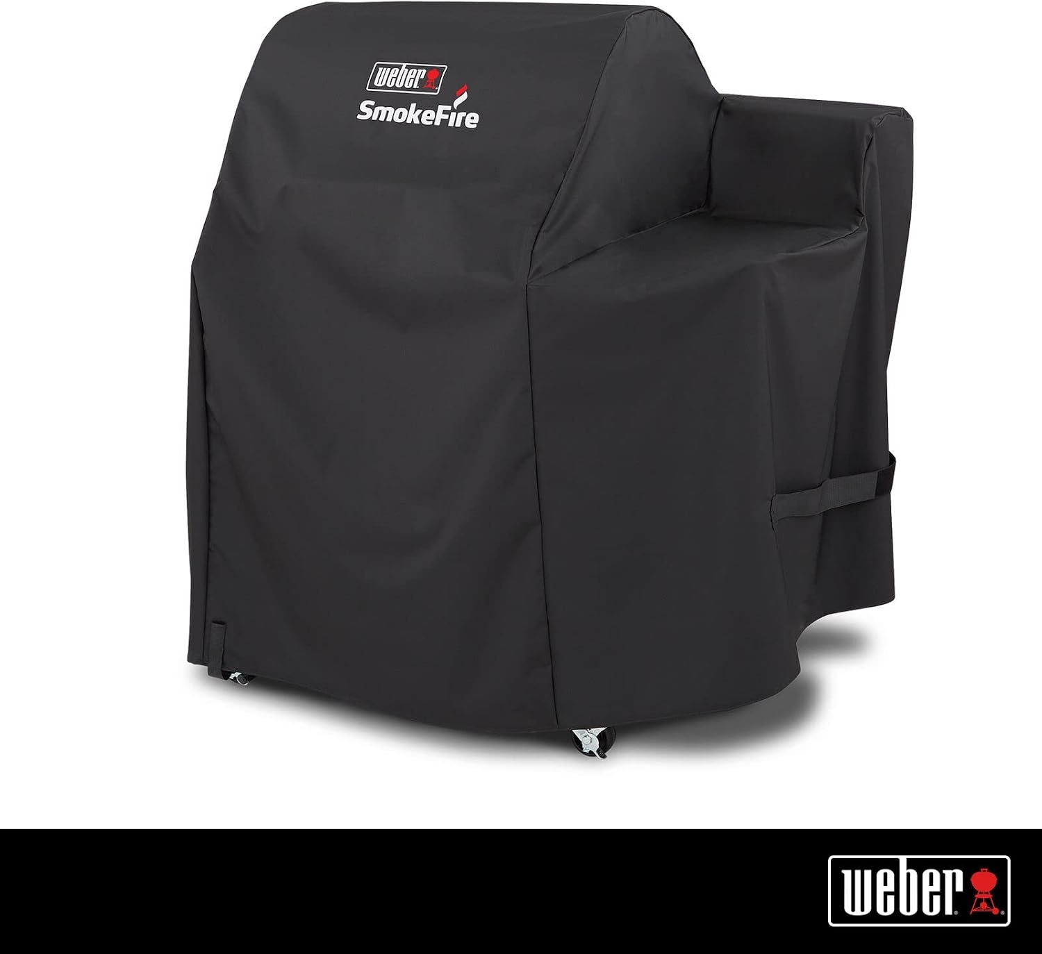 image:imageWeber 24 SmokeFire Premium Grill Cover Black WeatherResistant UVProtected Cover with Secure Straps for Wood Pellet Grills