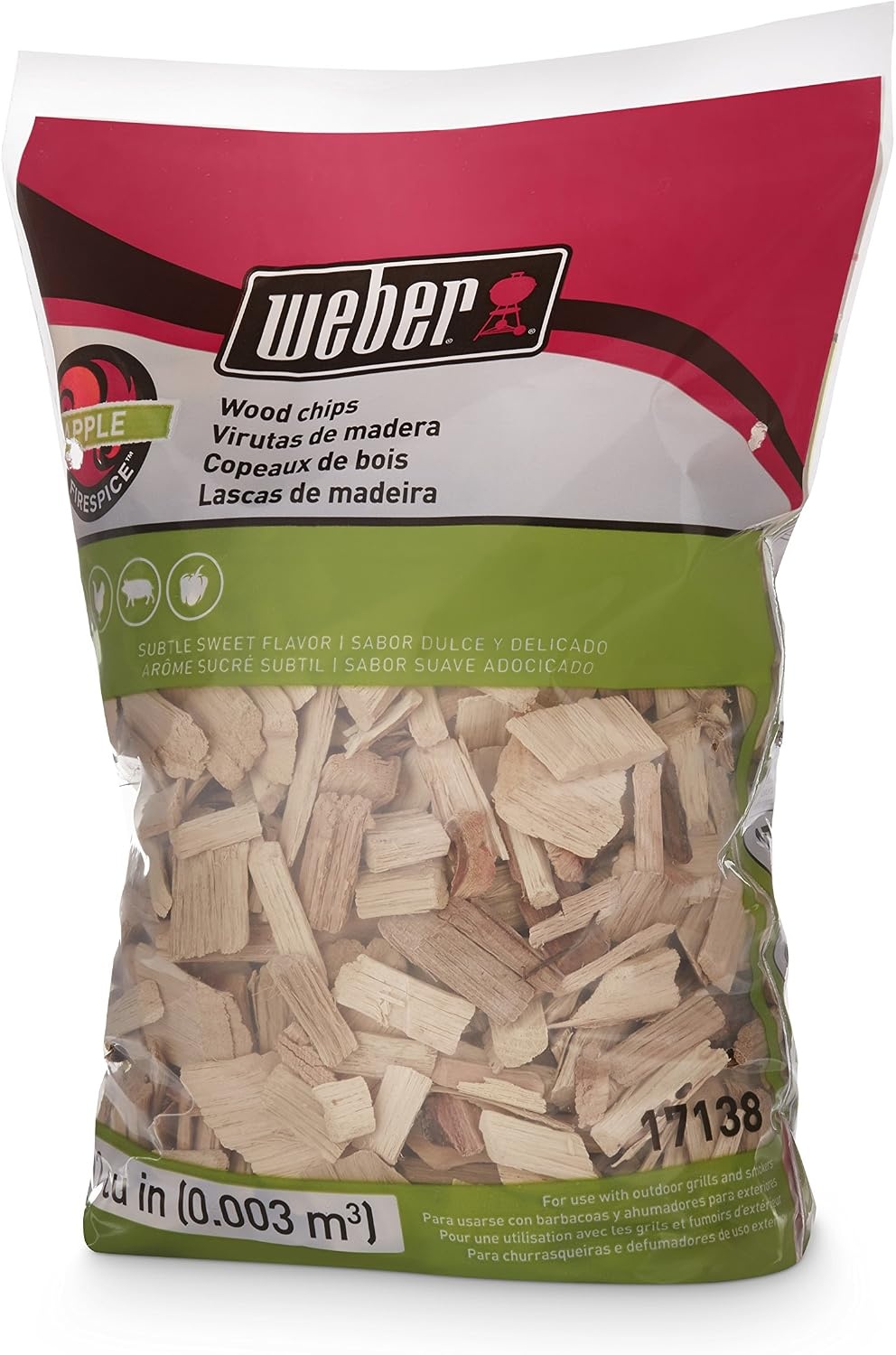 image:imageWeber Apple Wood Chips Outdoor Cooking Fuel 2 lb192 cu in Pack of 2