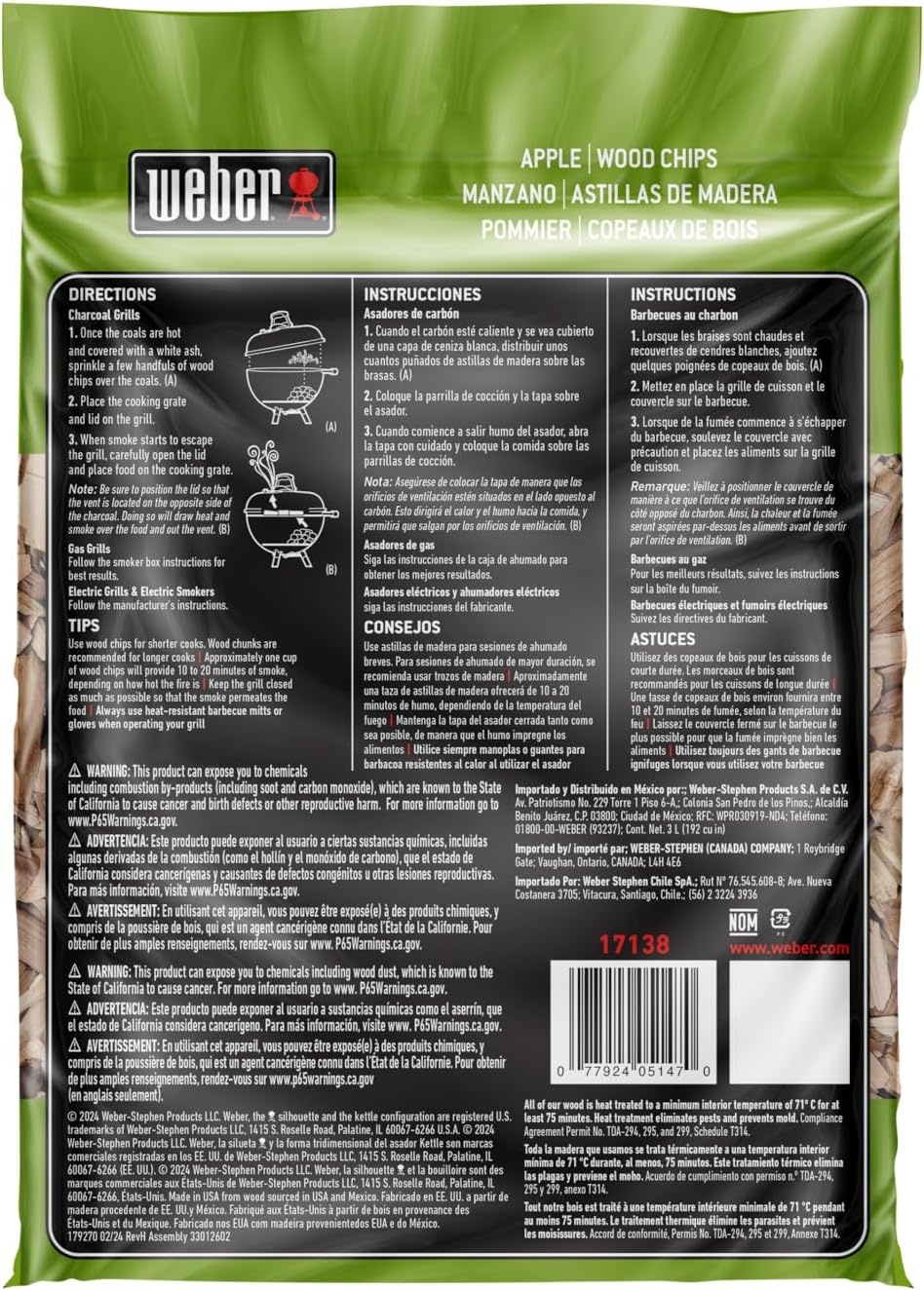 image:imageWeber Apple Wood Chips Outdoor Cooking Fuel 2 lb192 cu in Pack of 2