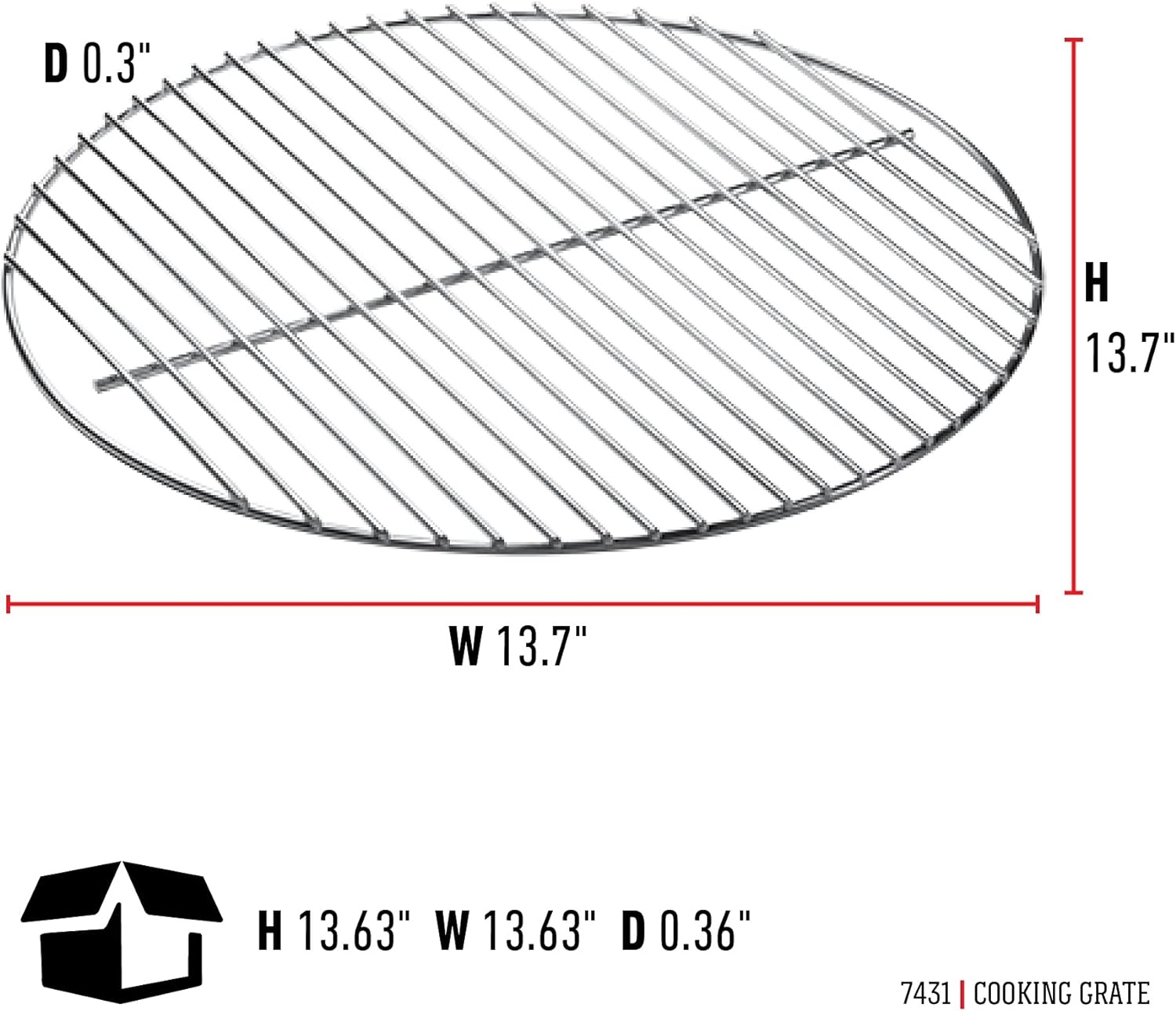 image:imageWeber Charcoal Cooking Grate for 14 Grills Charcoal Components137 Inch diameter