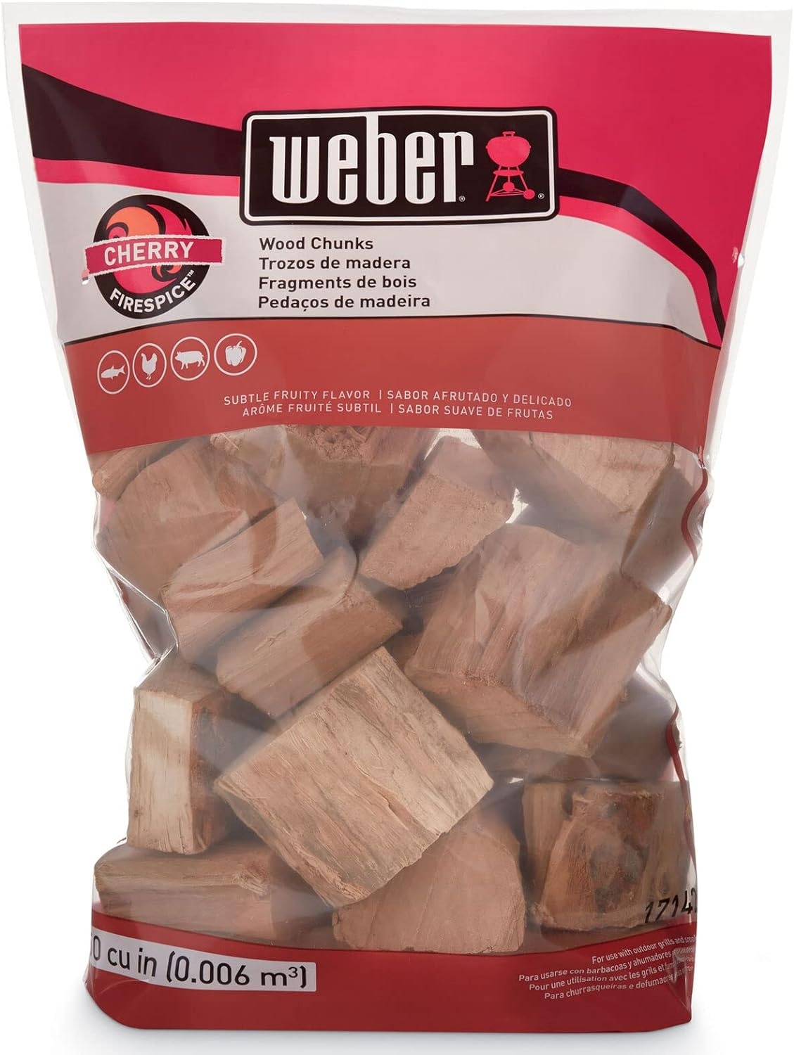 image:imageWeber Cherry Wood Chunks Outdoor Cooking Fuel 4 lb4 lb