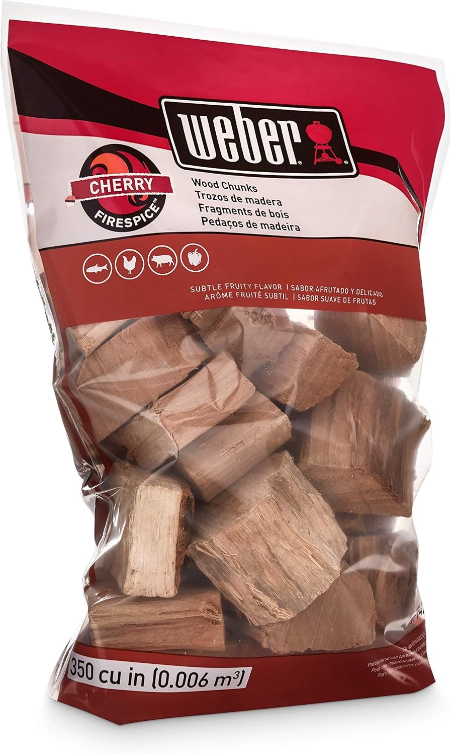 image:imageWeber Cherry Wood Chunks Outdoor Cooking Fuel 4 lb4 lb Pack of 2