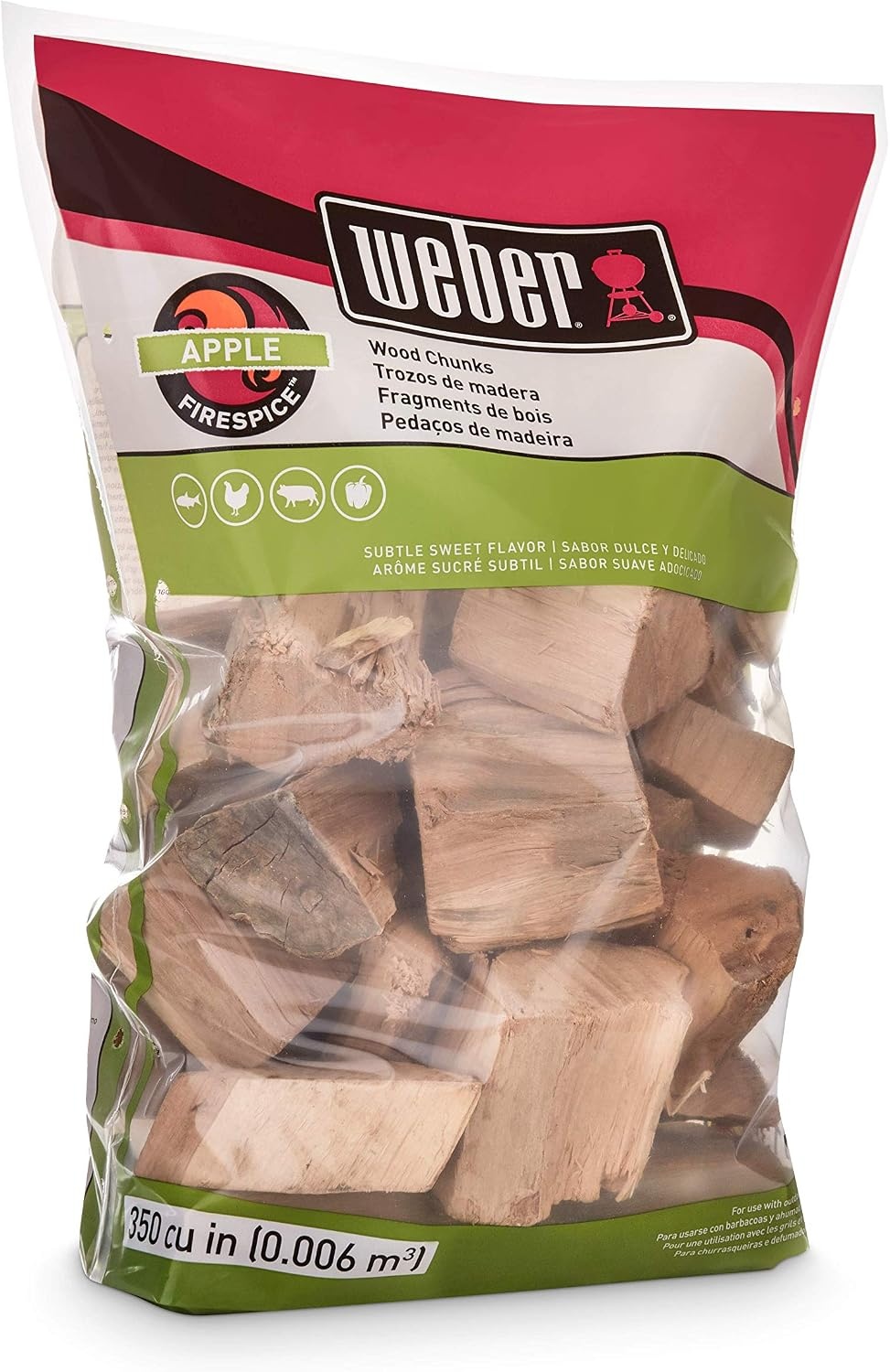 image:imageWeber Cherry Wood Chunks Outdoor Cooking Fuel 4 lb4 lb Pack of 2
