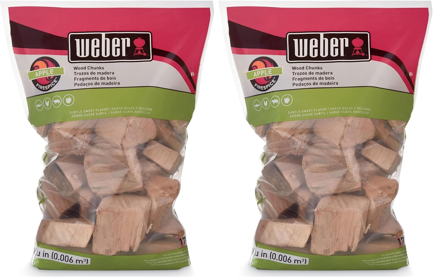image:imageWeber Cherry Wood Chunks Outdoor Cooking Fuel 4 lb4 lb Pack of 2