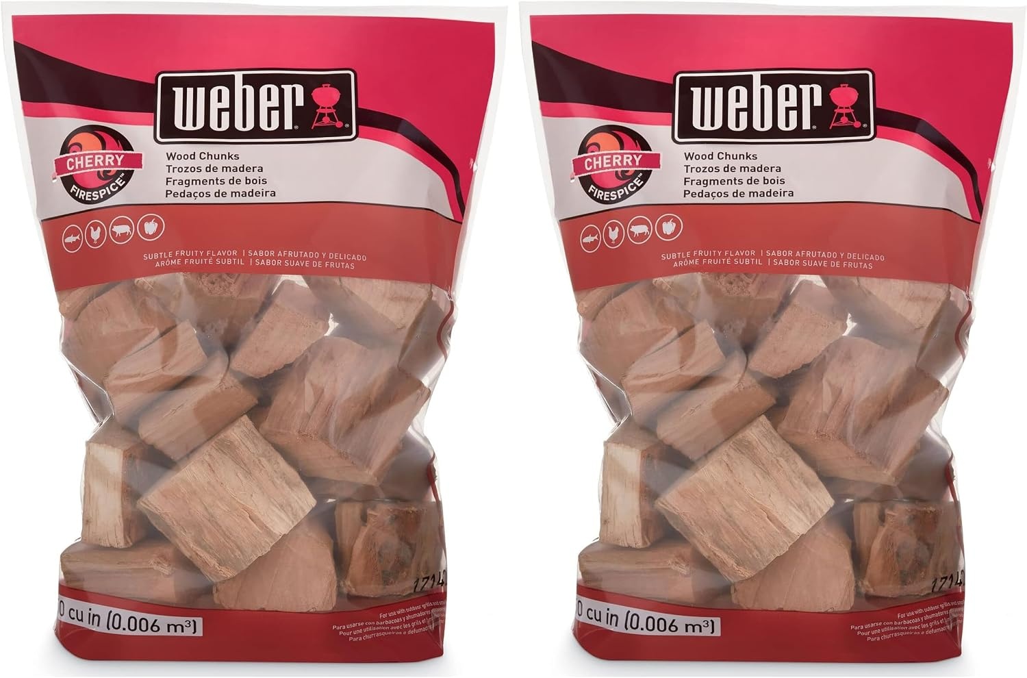 image:imageWeber Cherry Wood Chunks Outdoor Cooking Fuel 4 lb4 lb Pack of 2