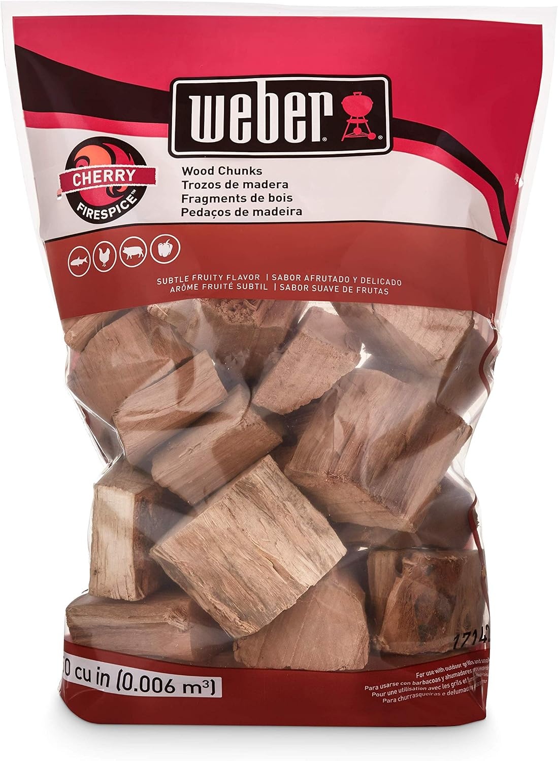 image:imageWeber Cherry Wood Chunks Outdoor Cooking Fuel 4 lb4 lb Pack of 2