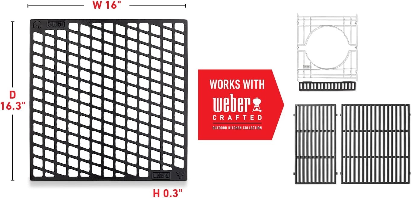image:imageWeber Crafted DualSided Sear Grate Culinary Outdoor GourmetSear Mark