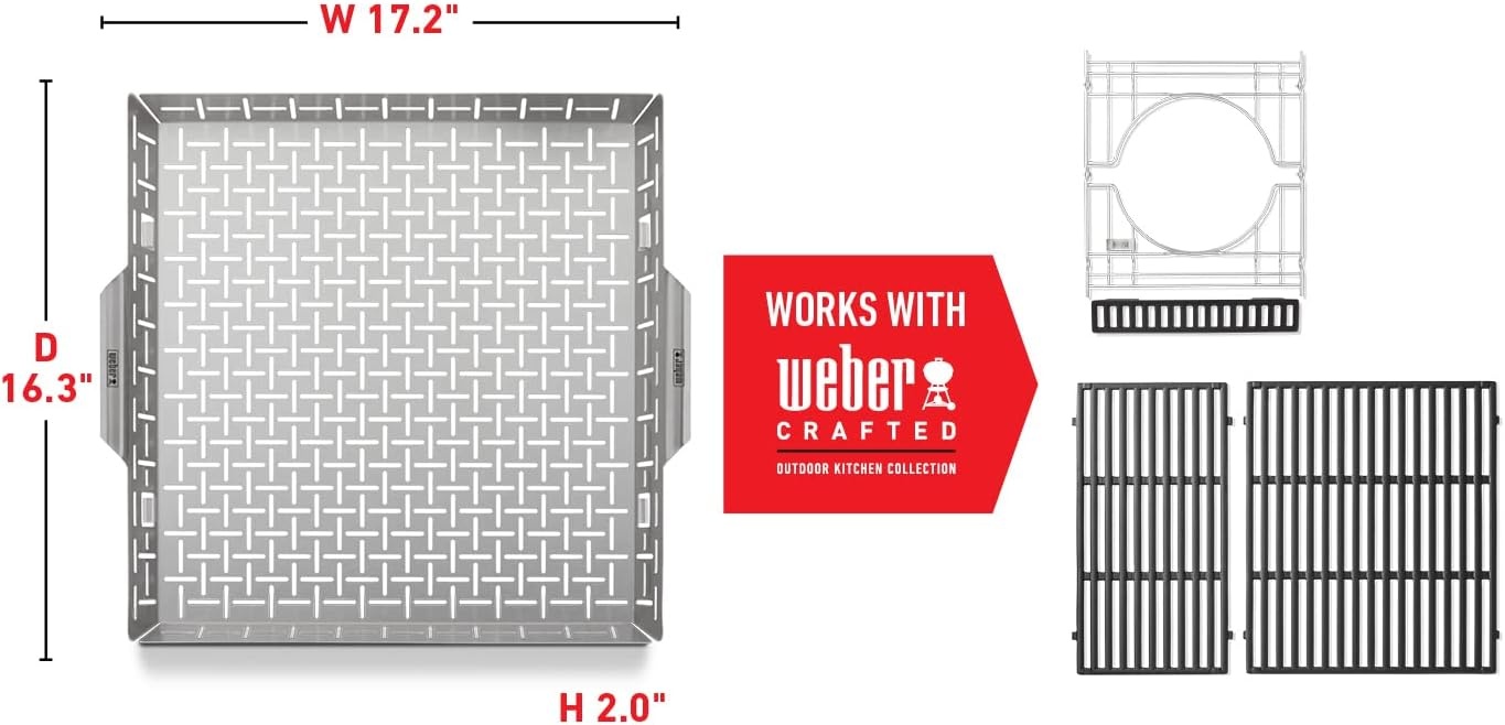 image:imageWeber Crafted Roasting Basket StainlessSteel for Gourmet Grilling