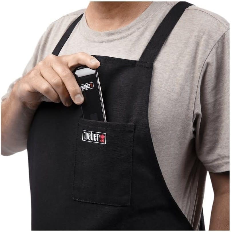 image:imageWeber Crossback Utility Grilling Apron Black LiquidRepellent Apron with 7 Pockets amp Adjustable Fit