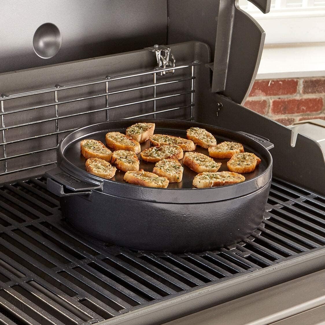 image:imageWeber Duo Dutch Oven amp Griddle Lid 725 Qt PorcelainEnameled CastIron