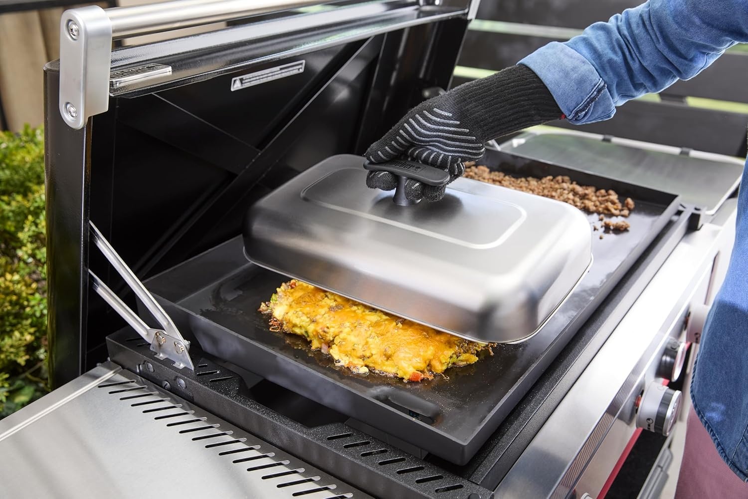 image:imageWeber ExtraLarge Griddle Basting Dome Stainless Steel for Gourmet Grilling