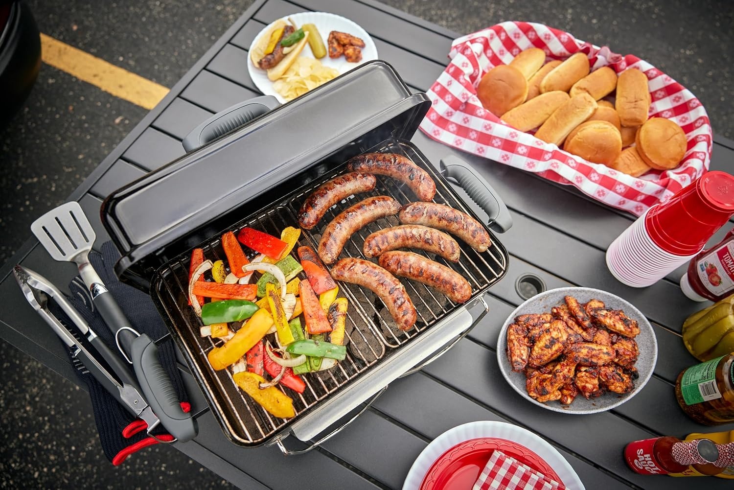 image:imageWeber GoAnywhere Portable Charcoal GrillCharcoal Split Grate