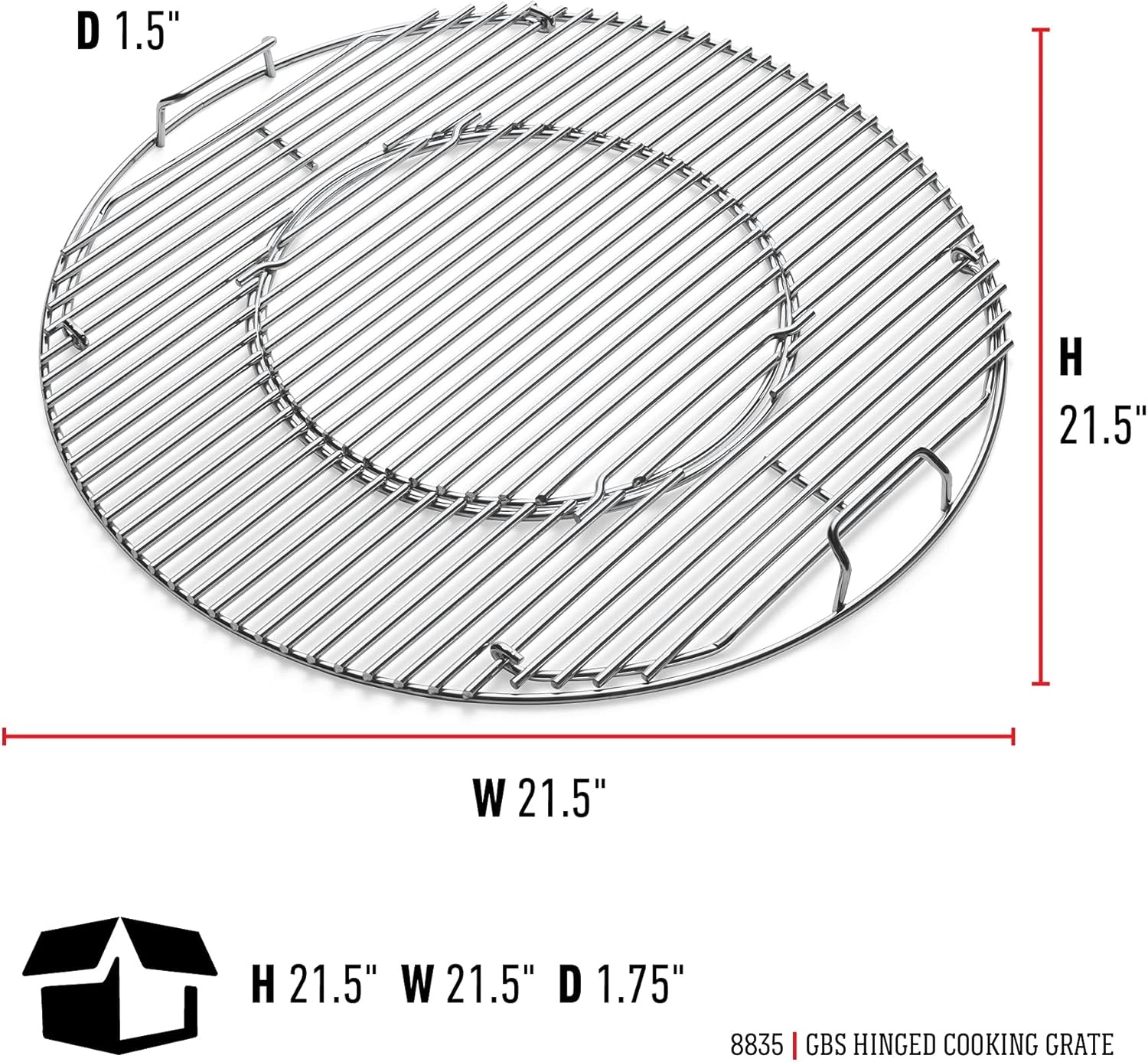 image:imageWeber Gourmet BBQ System Hinged Charcoal Cooking Grate Charcoal Accessories