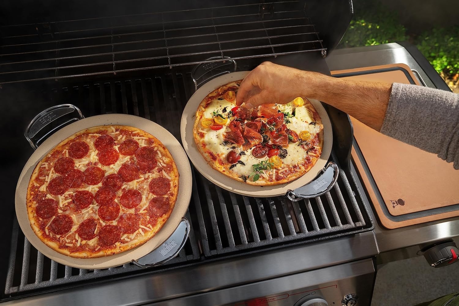 image:imageWeber Gourmet BBQ System Pizza Stone with Carry Rack 167