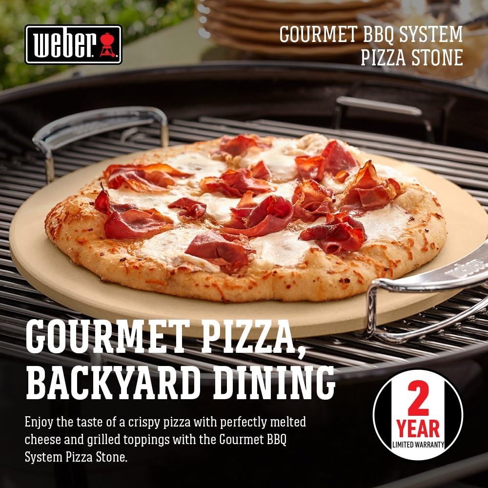 image:imageWeber Gourmet BBQ System Pizza Stone with Carry Rack 167