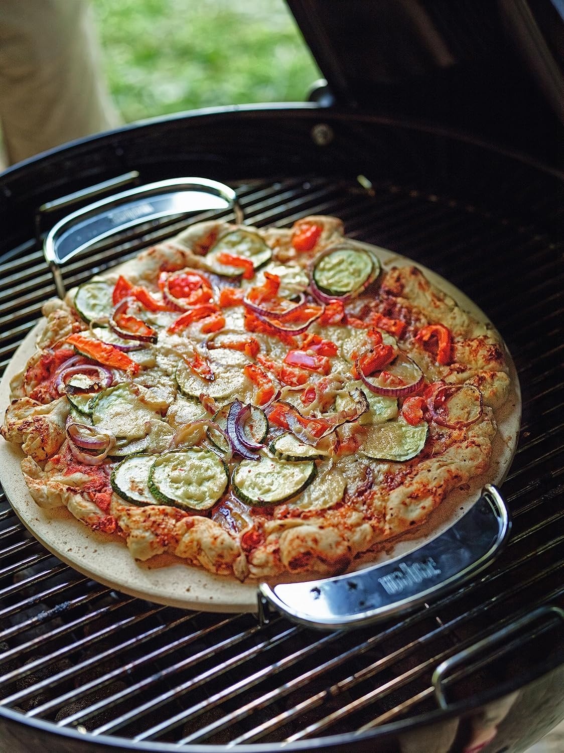 image:imageWeber Gourmet BBQ System Pizza Stone with Carry Rack 167