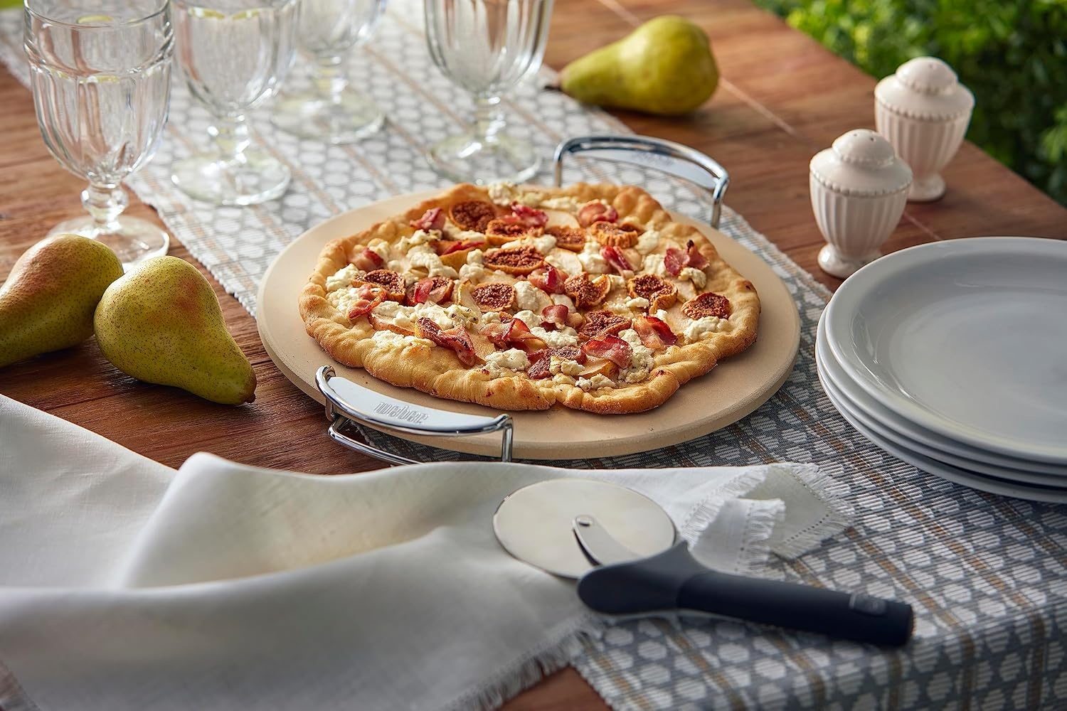 image:imageWeber Gourmet BBQ System Pizza Stone with Carry Rack 167