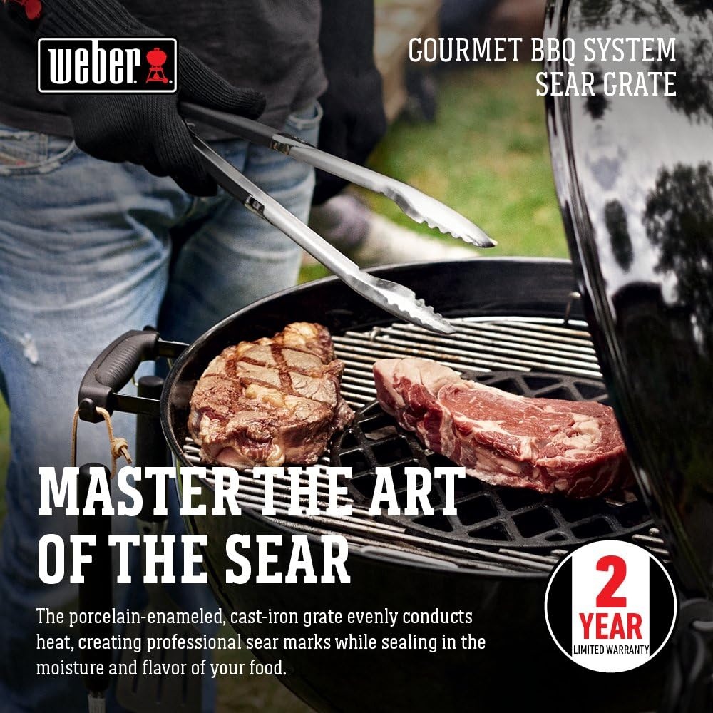 image:imageWeber Gourmet BBQ System Sear Grate Charcoal Grill Accessories Black