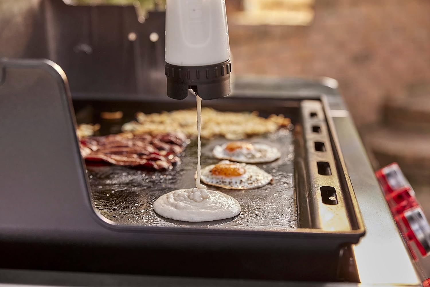 image:imageWeber Griddle Breakfast Kit with 2 Egg Rings amp Pancake Batter Dispenser