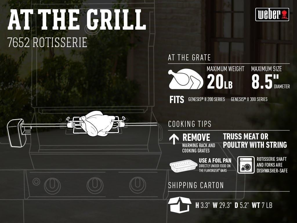 image:imageWeber Grill Rotisserie Kit for Genesis II 200300 Series