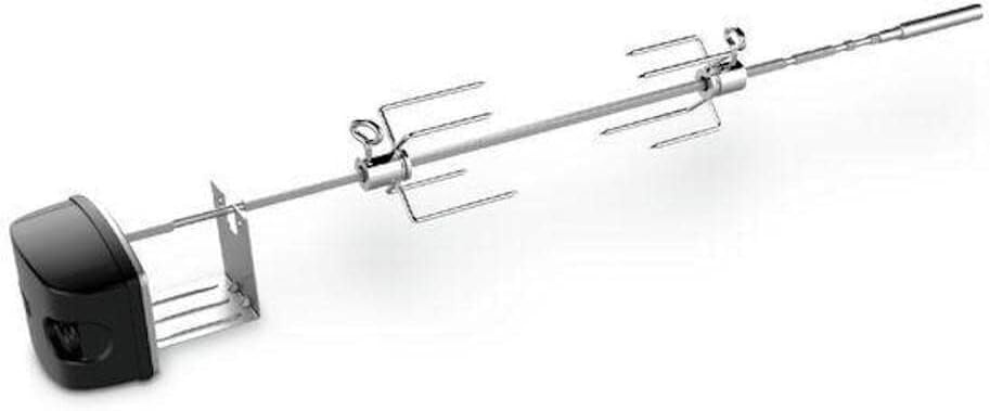 image:imageWeber Grill Rotisserie Kit for Spirit 200300500700 Genesis SilverGoldPlat10005500 Great for Slow Roasting Chicken Lamb Ribs or Turkey on your Weber Grill Includes Spit Forks and MotorFits Spirit and Spirit II