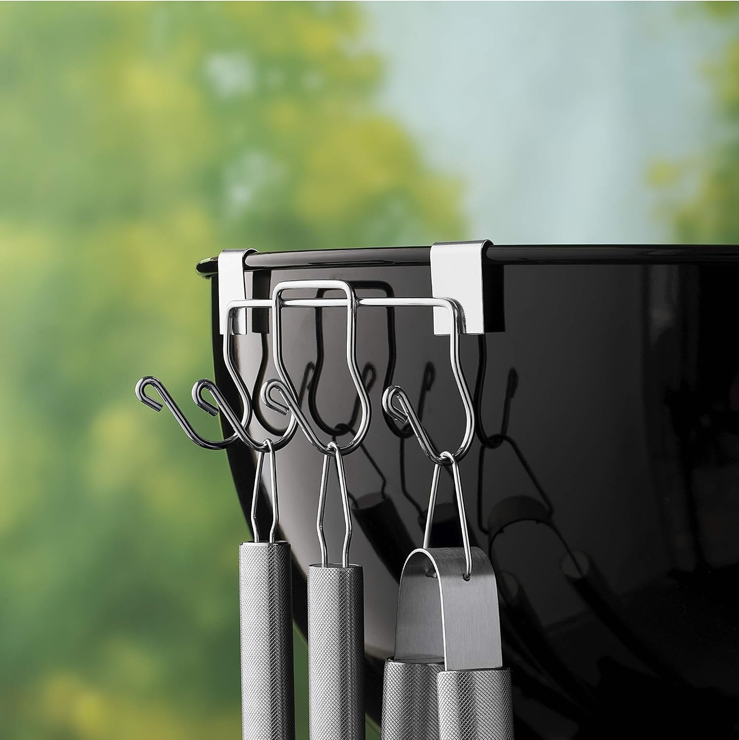 image:imageWeber Grill Tool Holder HeavyDuty PlatedSteel Grilling Tool18 or 22 inch Kettle Pack of 6