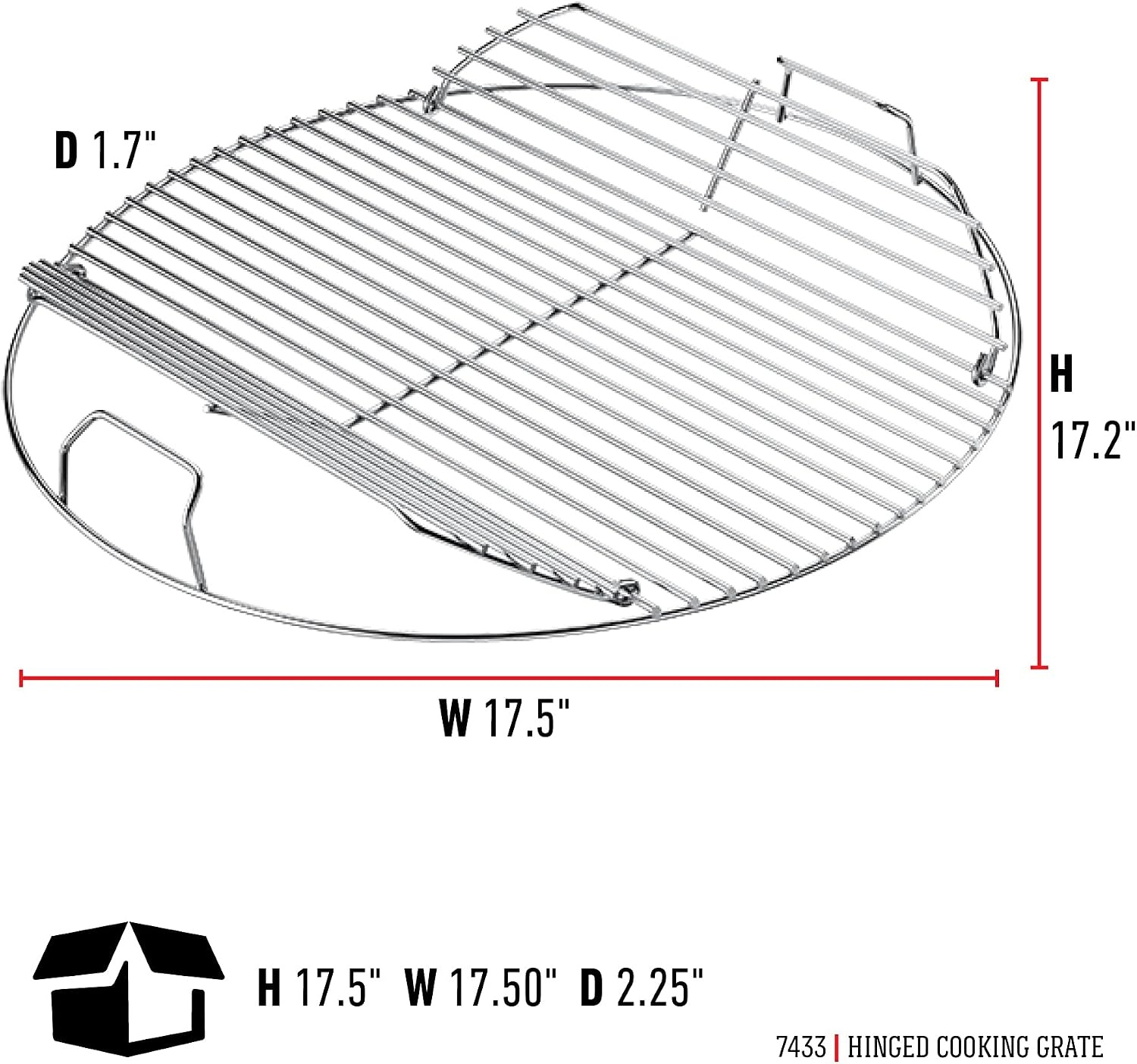 image:imageWeber Hinged Charcoal Cooking Grate for 18 Weber Kettle Grills1812