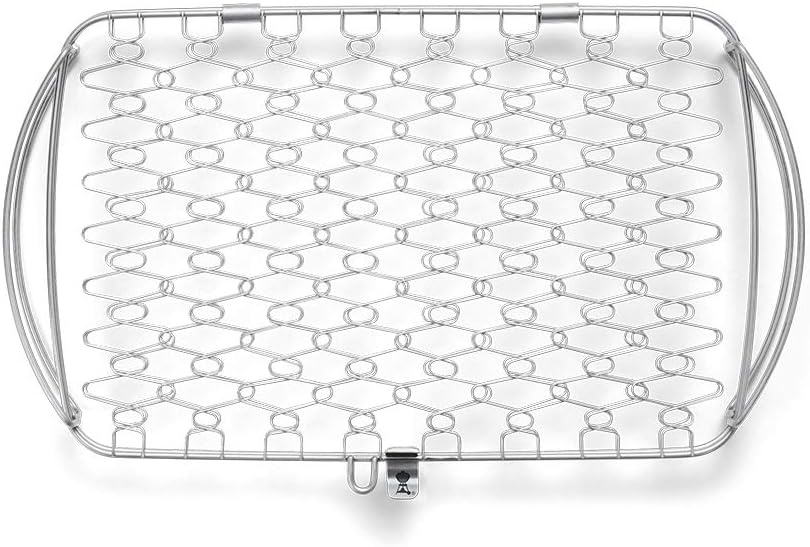 image:imageWeber Large Fish amp Veggie Grilling Basket Stainless Steel for Gourmet GrillingEasy Open Packaging