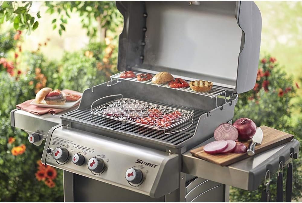image:imageWeber Large Fish amp Veggie Grilling Basket Stainless Steel for Gourmet GrillingEasy Open Packaging
