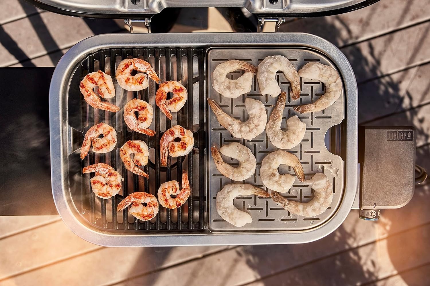 image:imageWeber Lumin Compact Outdoor Electric Barbecue Grill Light Blue Great Small Spaces such as Patios Balconies and Decks Portable and ConvenientDeep Ocean Blue