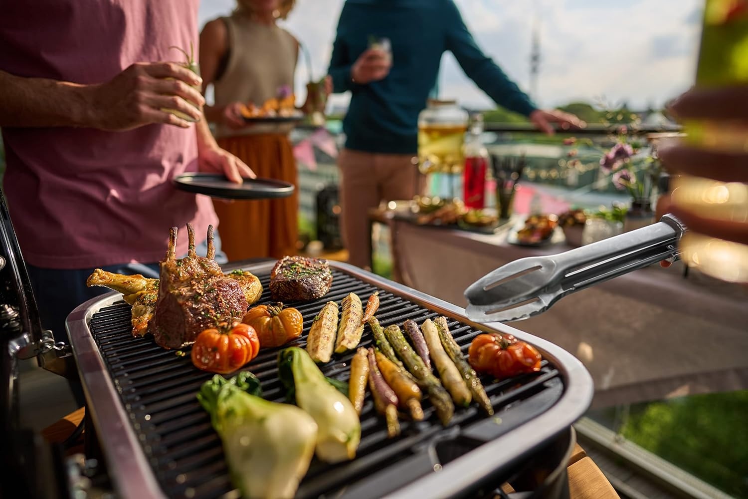 image:imageWeber Lumin Compact Outdoor Electric Barbecue Grill Light Blue Great Small Spaces such as Patios Balconies and Decks Portable and ConvenientDeep Ocean Blue