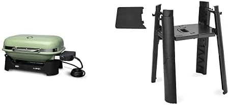 image:imageWeber Lumin Compact Outdoor Electric Barbecue Grill Light Blue Great Small Spaces such as Patios Balconies and Decks Portable and ConvenientLight Green