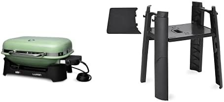 image:imageWeber Lumin Compact Outdoor Electric Barbecue Grill Light Blue Great Small Spaces such as Patios Balconies and Decks Portable and ConvenientLight Green