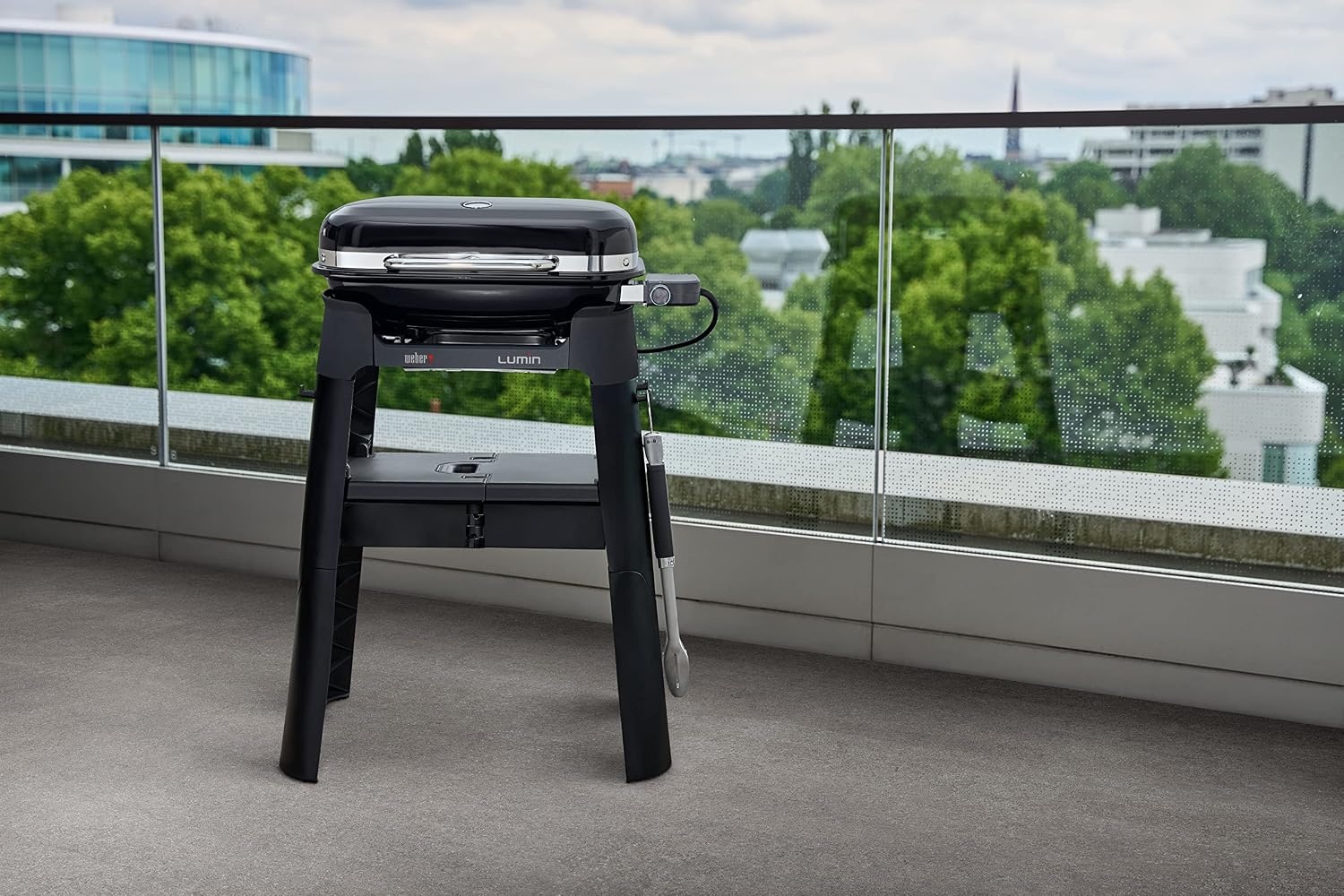 image:imageWeber Lumin Compact Outdoor Electric Barbecue Grill Light Blue Great Small Spaces such as Patios Balconies and Decks Portable and ConvenientYellow