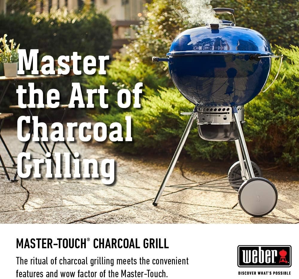 image:imageWeber MasterTouch Charcoal Grill 22Inch BlackDeep Ocean Blue
